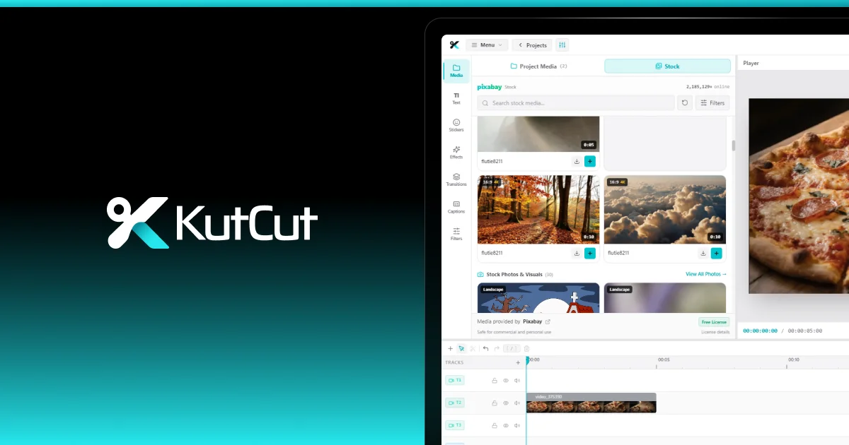 KutCut free video editor for Mac macOS editing workspace